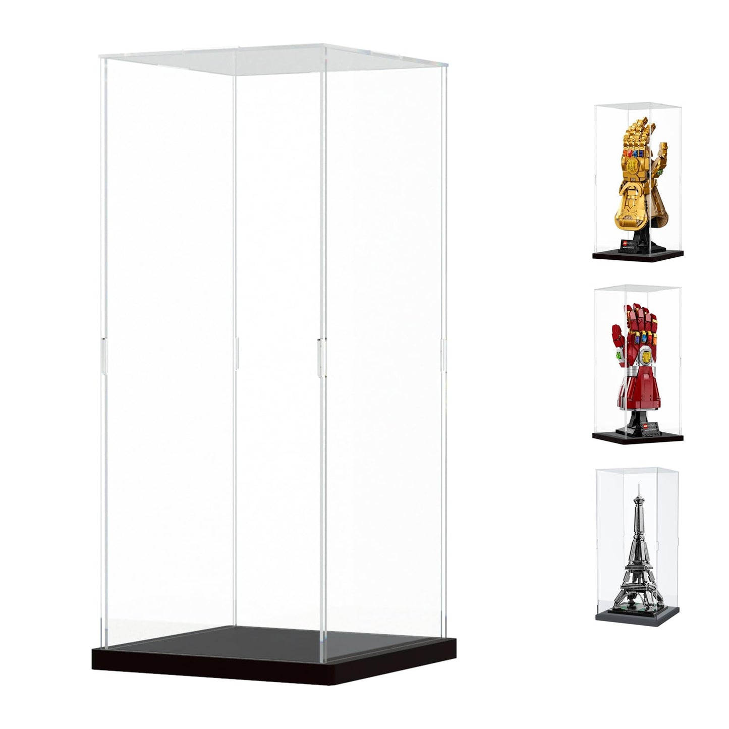 Nynelly Acrylic Display Case for Lego Infinity Gauntlet 76191 76223 for Models Figures - Assemble Dustproof Thickened Clear Display Box Cabinet