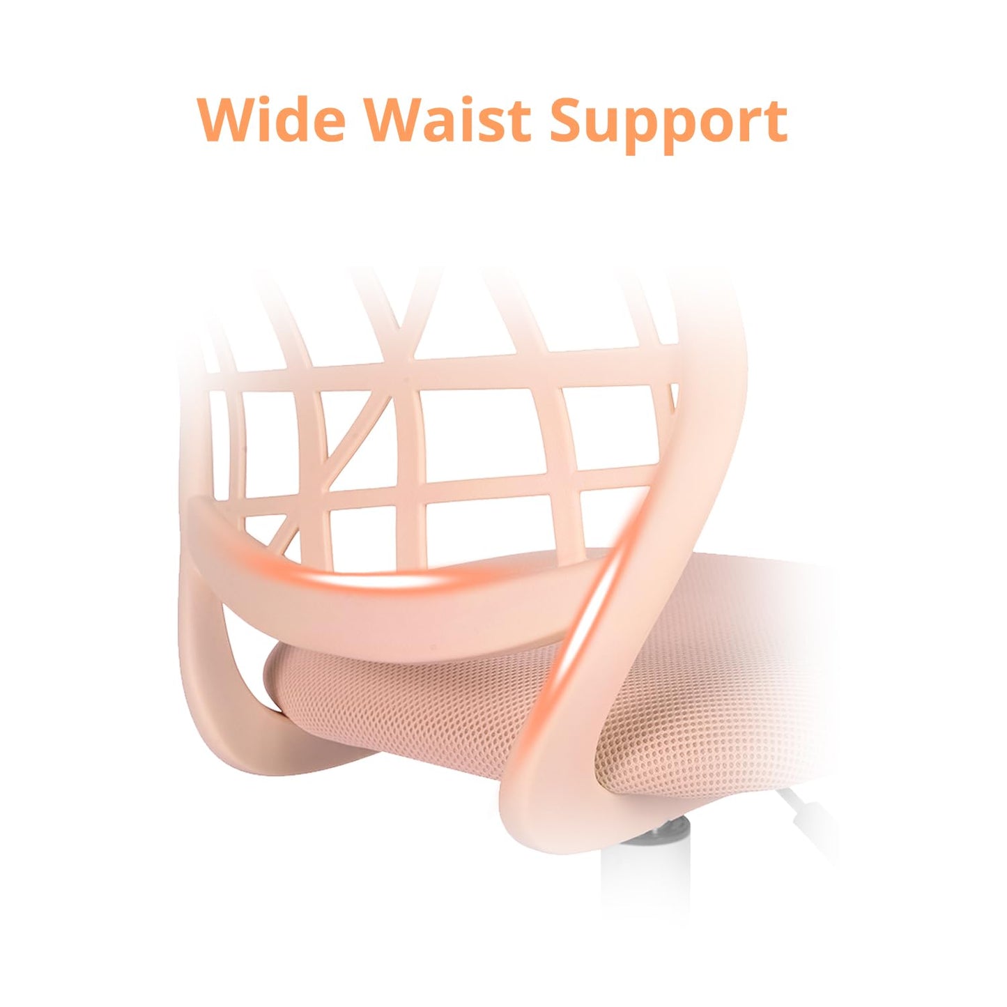 FurnitureR Ergonomic Computer Chair Adjustable Height Adjustable Chair for Home Office Computer Delicate Pink Plastic 38cm x 39cm x 75-85cm