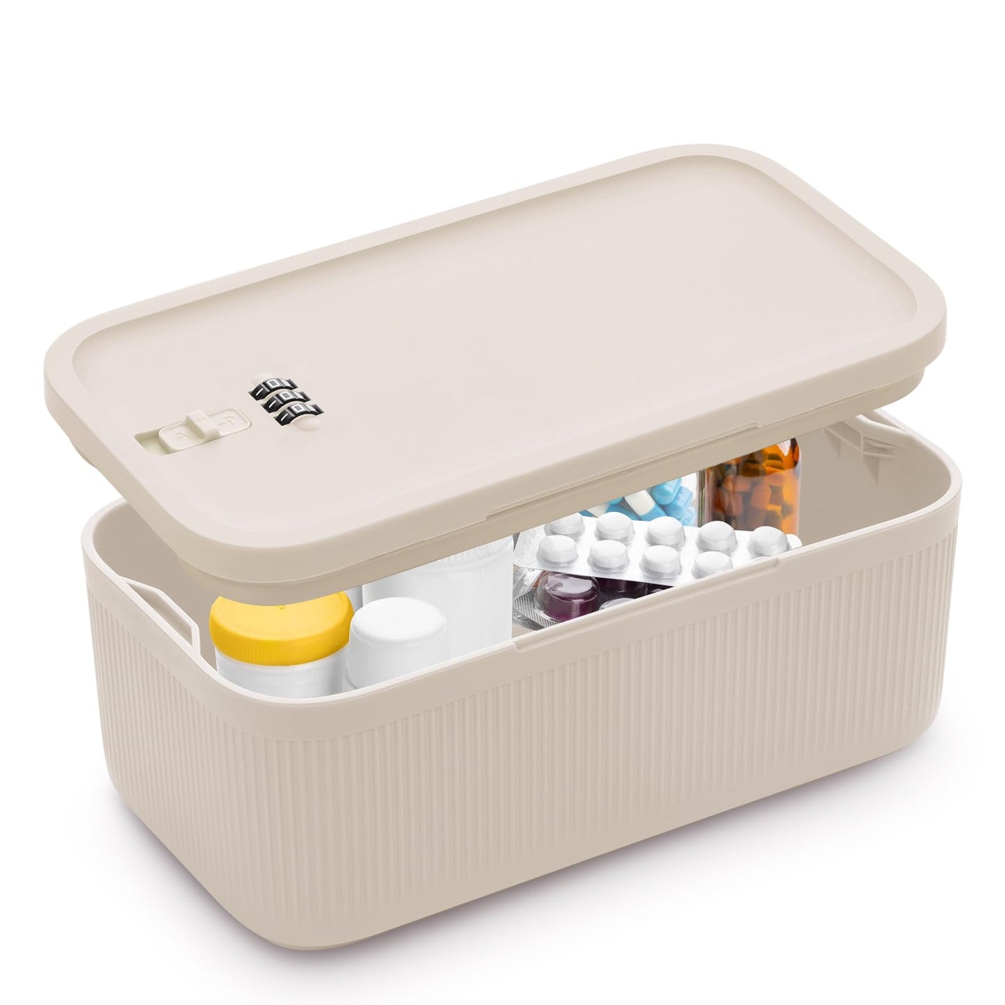 Small Lockable Storage Box with Combination Code - Secure Medicine Safe, Phone Jail, and Snack Box for Home, Fridge, Office, or Travel