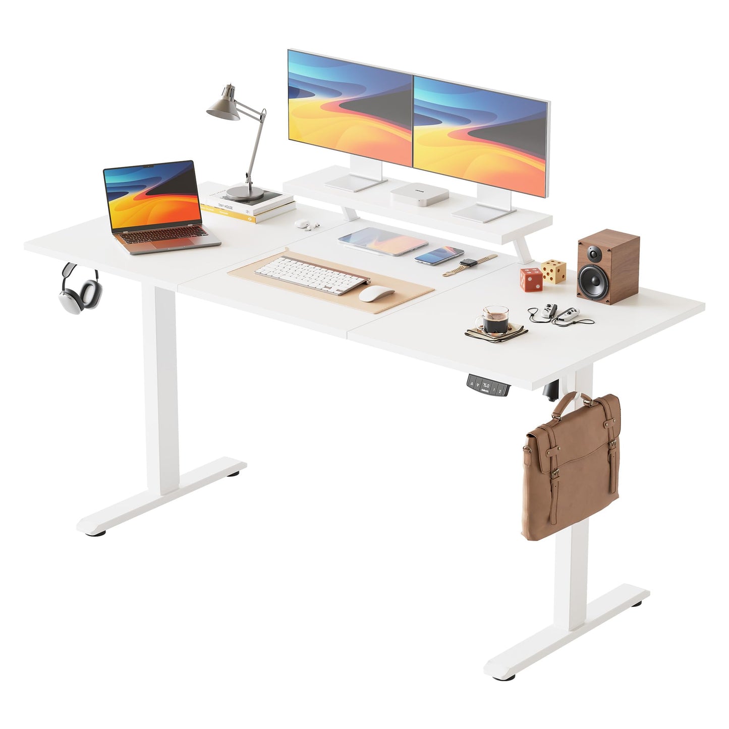 Agilestic Eletric Height Adjustable Desk, Movable Monitorstand, 160x60cm