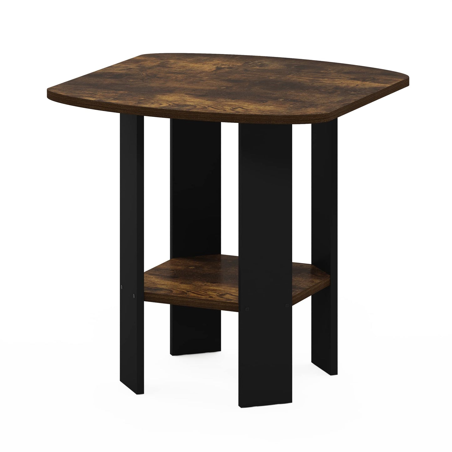 Furinno SIMPLE DESIGN Side Table, 2-Tier End Table, Open Shelves Night Stand, Bedside Table, for Living Room, Bedroom, Amber Pine