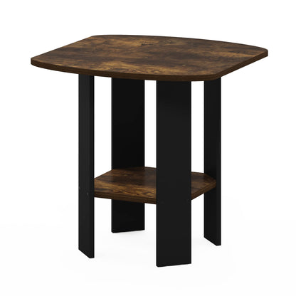 Furinno SIMPLE DESIGN Side Table, 2-Tier End Table, Open Shelves Night Stand, Bedside Table, for Living Room, Bedroom, Amber Pine