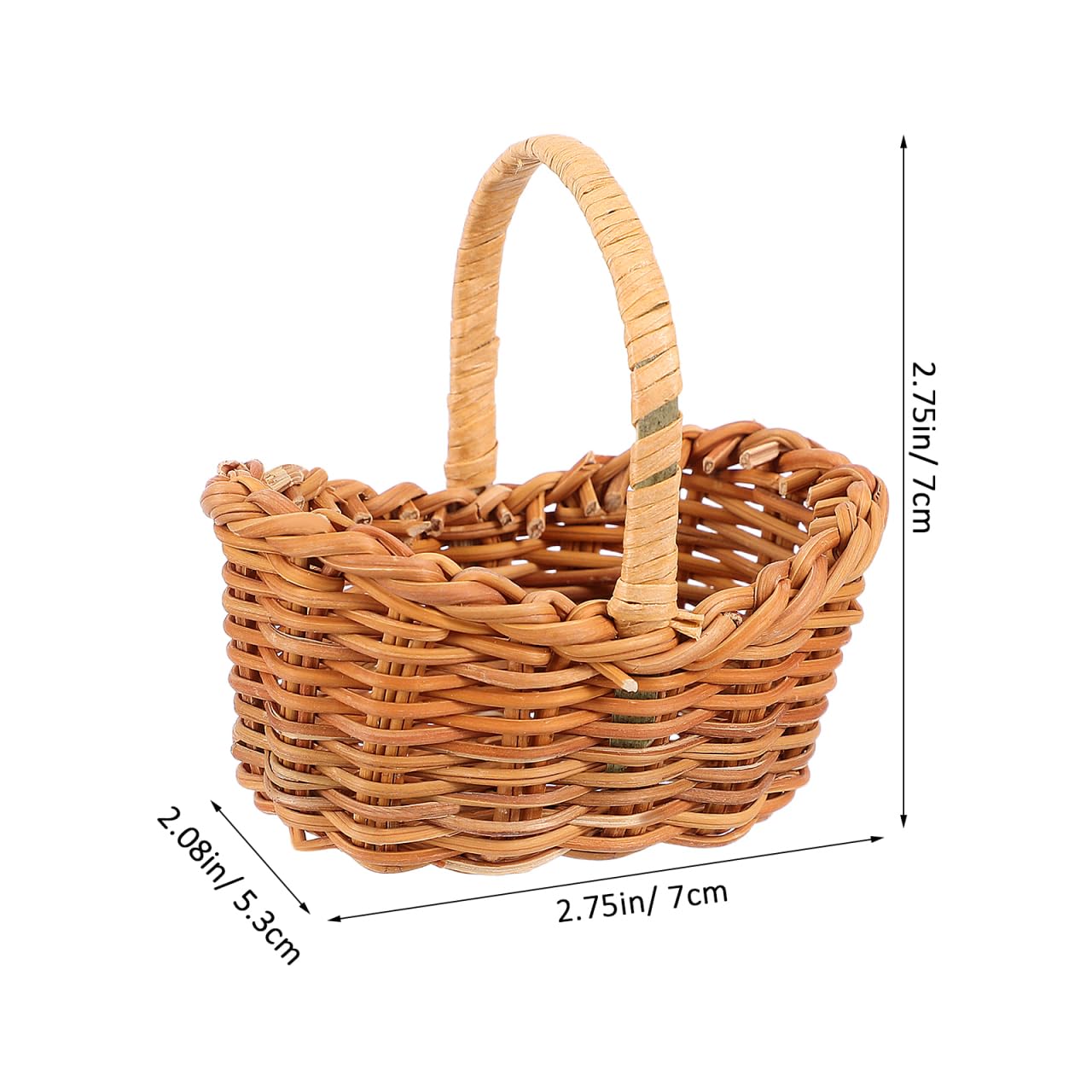 UKCOCO 2pcs Miniature Woven with Handles Small Farmhouse Storage Basket for Weddings Parties and Home Decor Rustic Flower Arrangement
