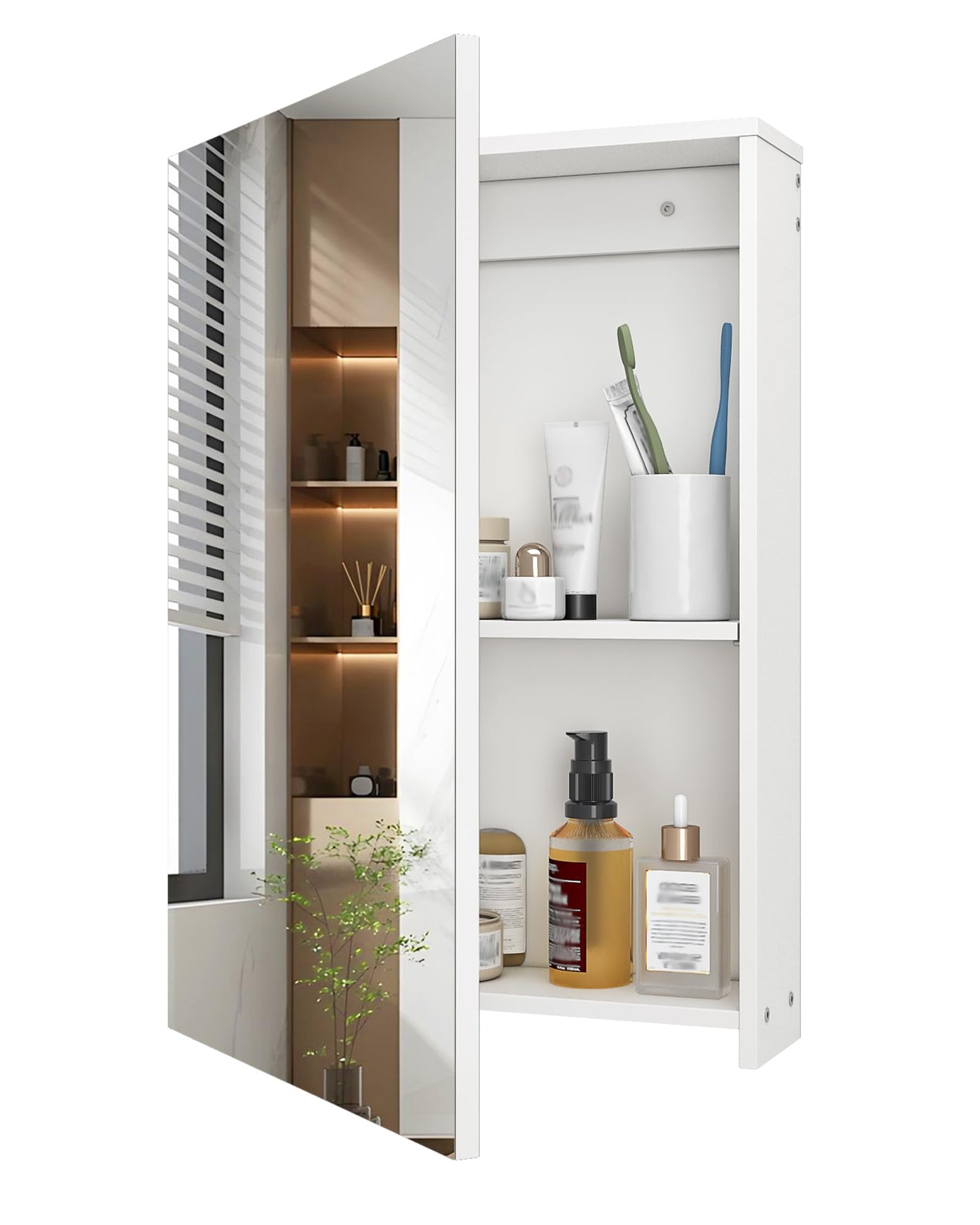 CHOEZON Bathroom Medicine Cabinet, Wall-Mounted Bathroom Vanity with Mirror, Bathroom Medicine Cabinet with Storage Function, Hanging Storage Cabinet