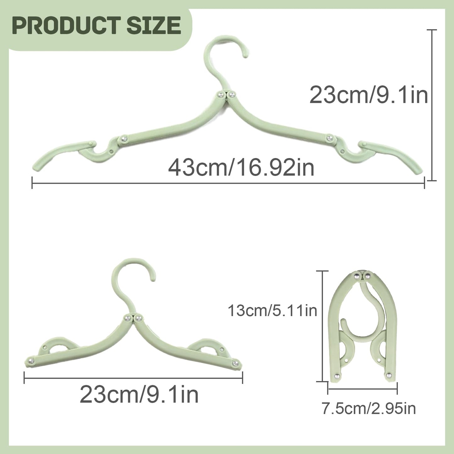 Portable Travel Hangers, 20 PCS Portable Clothes Hangers Save Space, Folding Plastic Clothes Hanger Multifunction Travel Accessories for Holiday