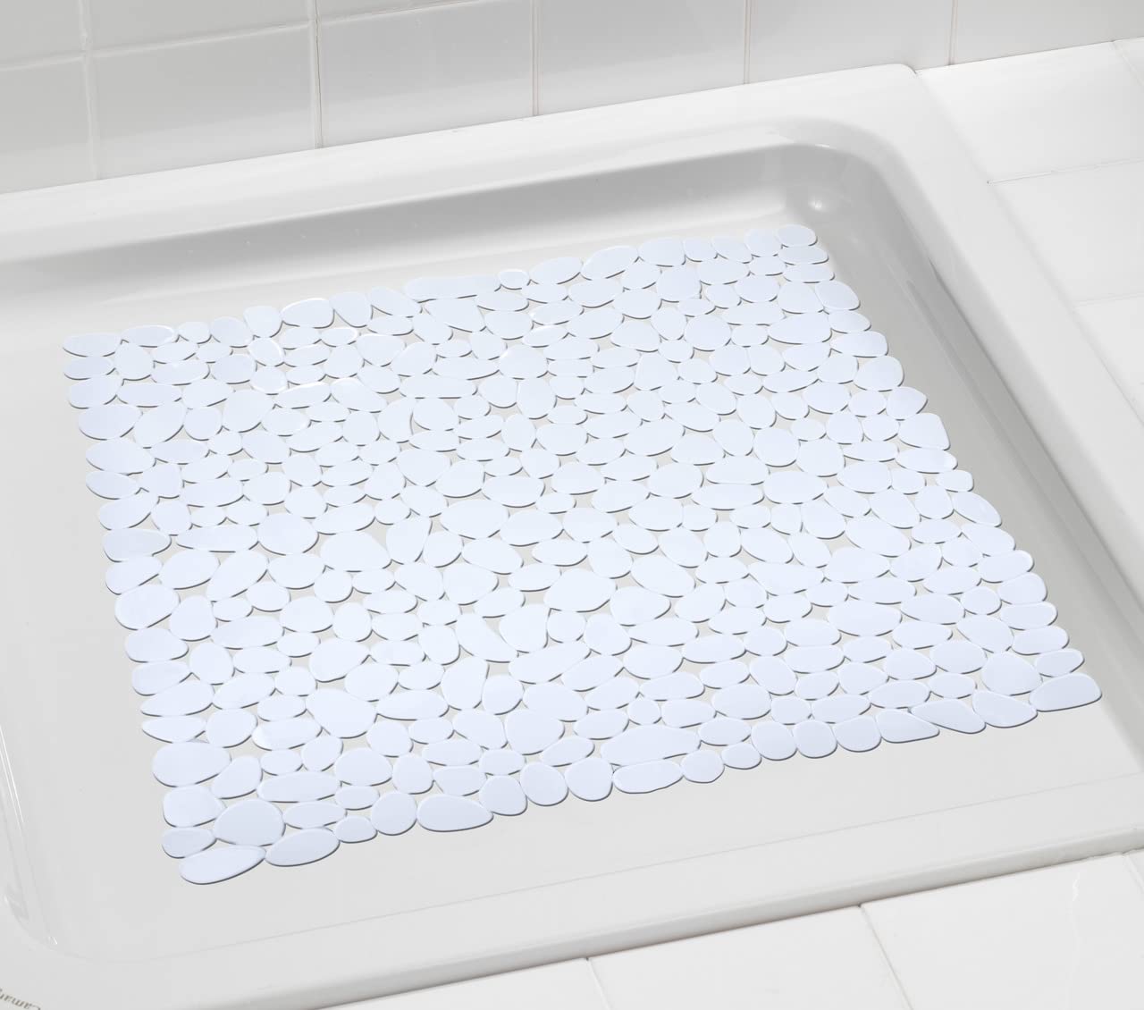 WENKO 20277100 Shower mat Paradise White - anti-slip, Thermoplastic elastomer (TPR), 54 x 54 cm, White