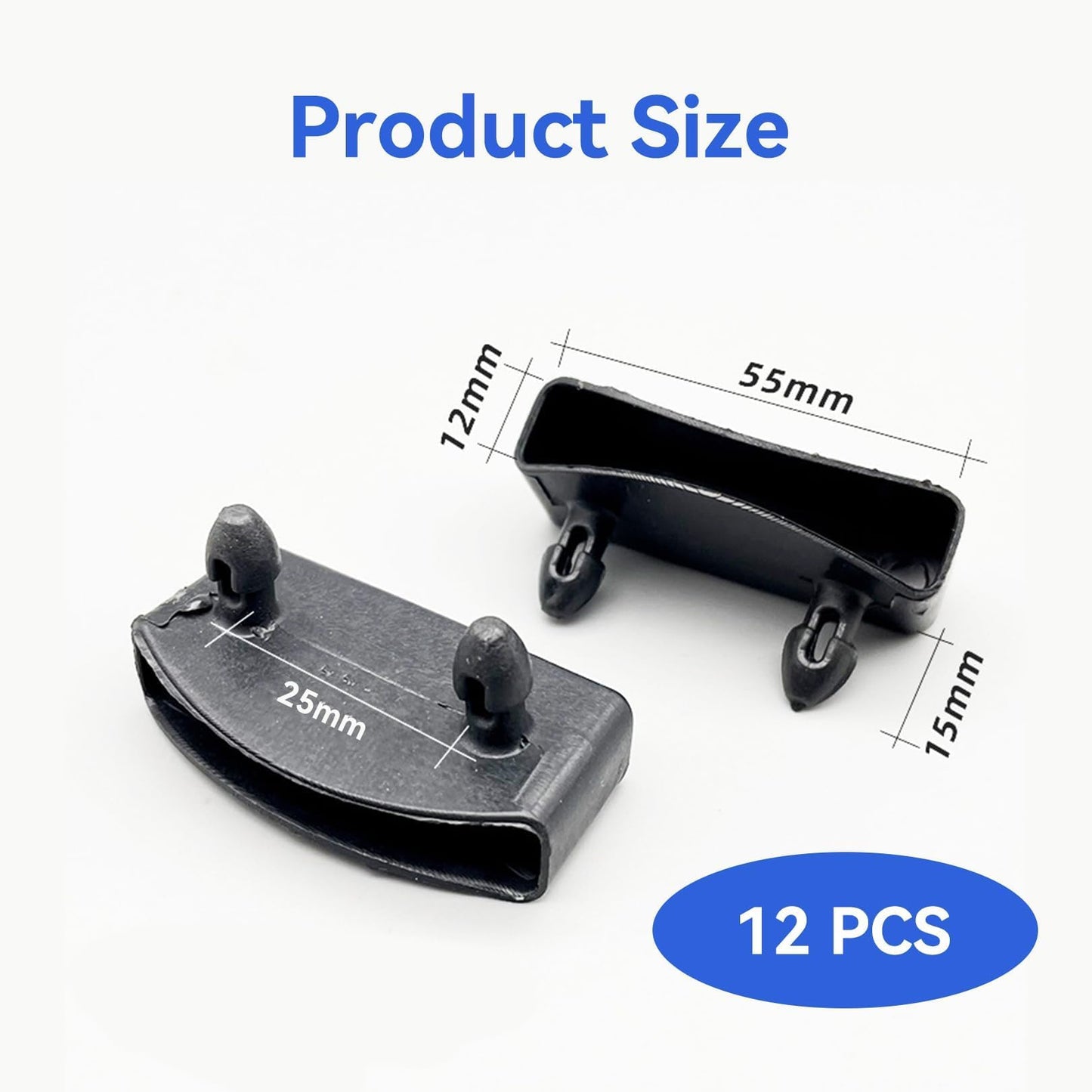 SGETHCH 12 Pcs Bed Slat Caps - 56mm Replacement Bed Slat Holders - Durable Plastic Support End Clips for Single, Double & King Size Bed Frames