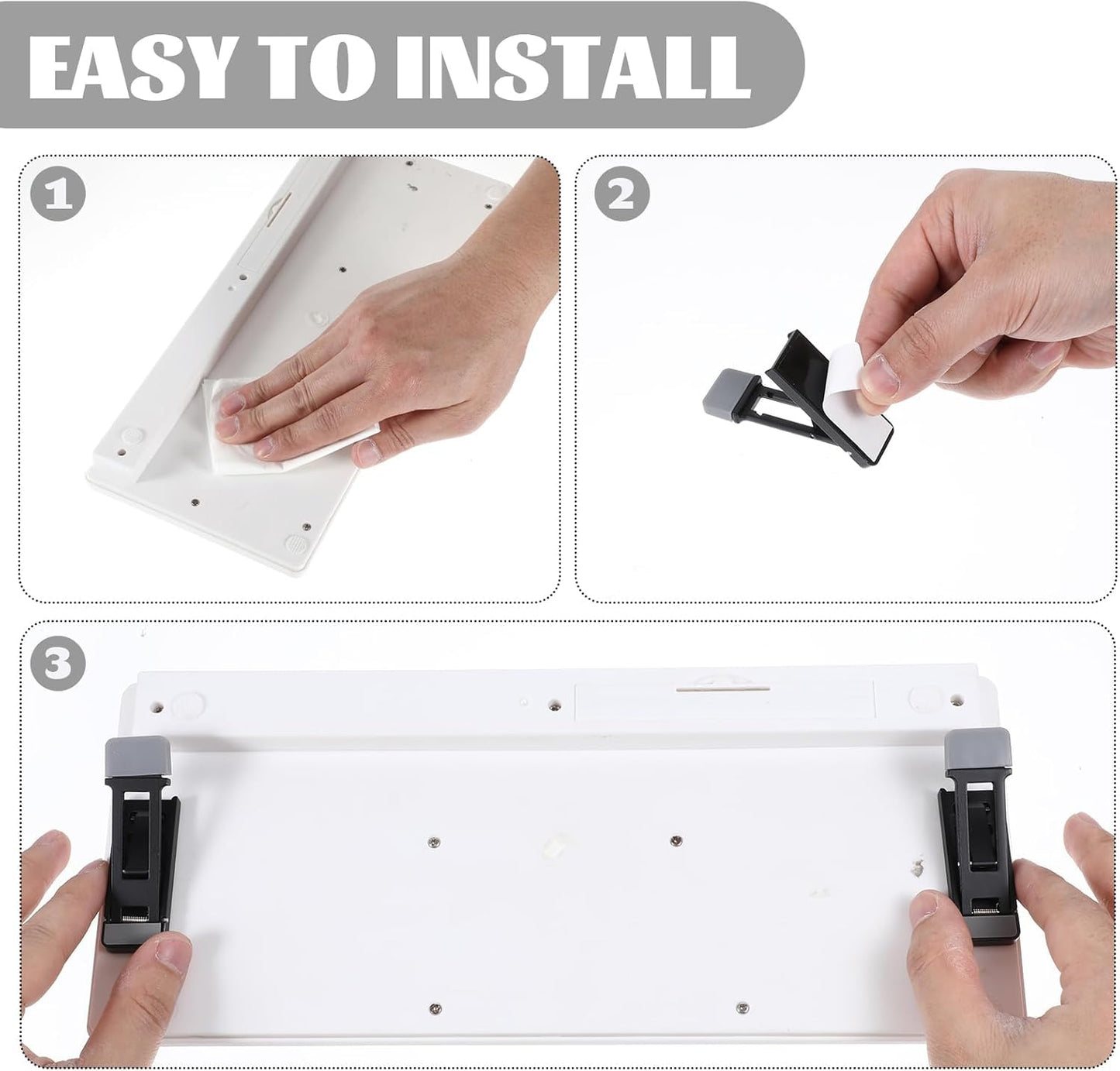 2 Pcs Portable Keyboard Riser, Zinc Alloy Mini Laptop Stand with 3 Adjustable Tilt Angles, Invisible Foldable Keyboard Stand for Desk