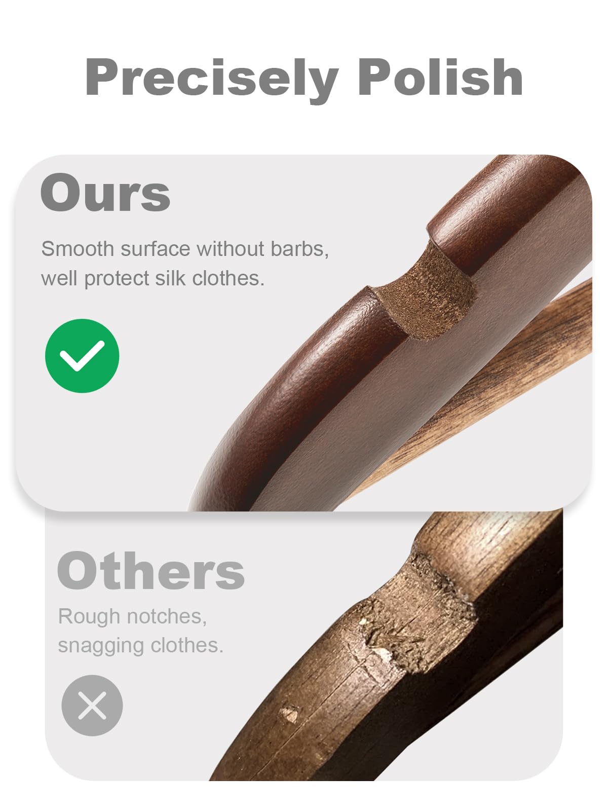 HOUSE DAY Wooden Hangers 30 Pack, Heavy Duty Wooden Coat Hangers, Walnut