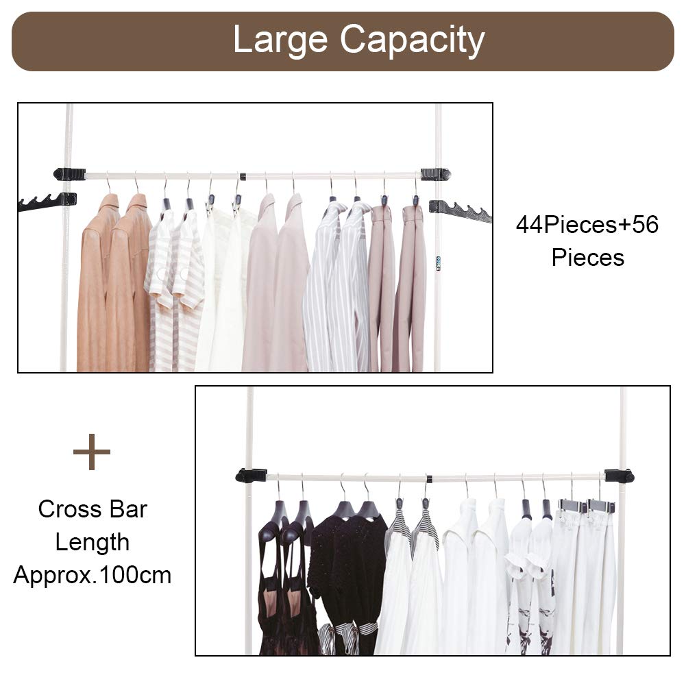 Telescopic Clothes Hanging Rail Heavy Duty, Telescopic Wardrobe Organiser Hanging Rail Clothes, Clothes Pole for Wardrobe