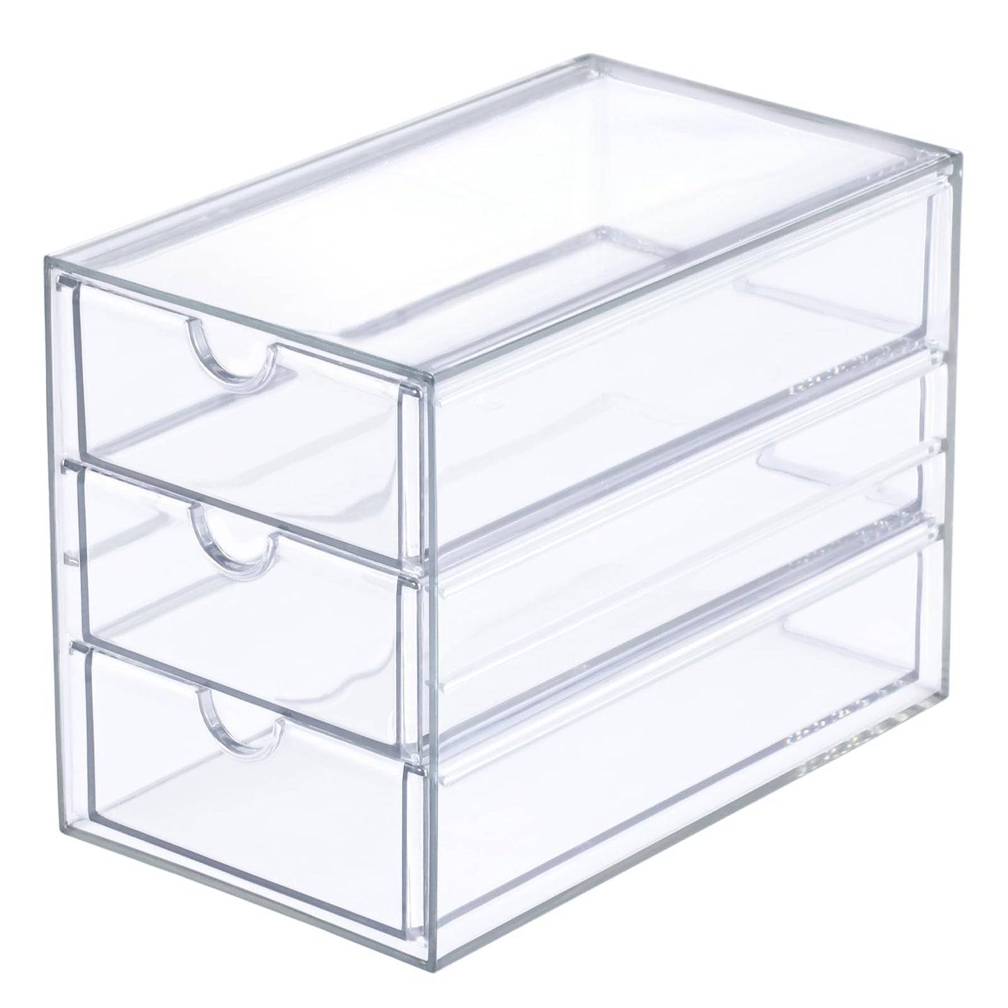 SUMTree Clear Hair Accessory Organizer Box with 3 Drawers, 12.8*17.5*10.6cm