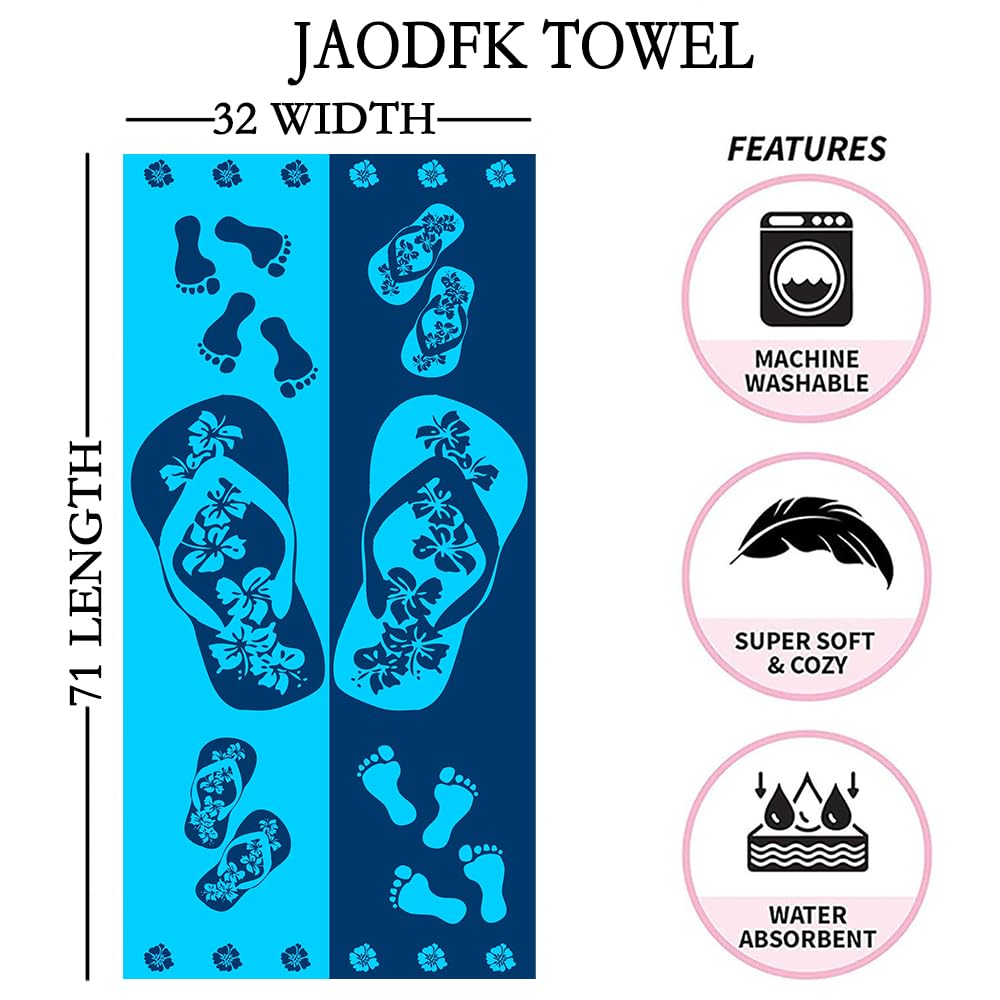 JAODFK 2 Pcs Microfibre Beach Towel 71"X32" Quick Dry Grid Lightweight Sand Free Extra Large Thin Towels Travel Essentials For Adults Womens Swim