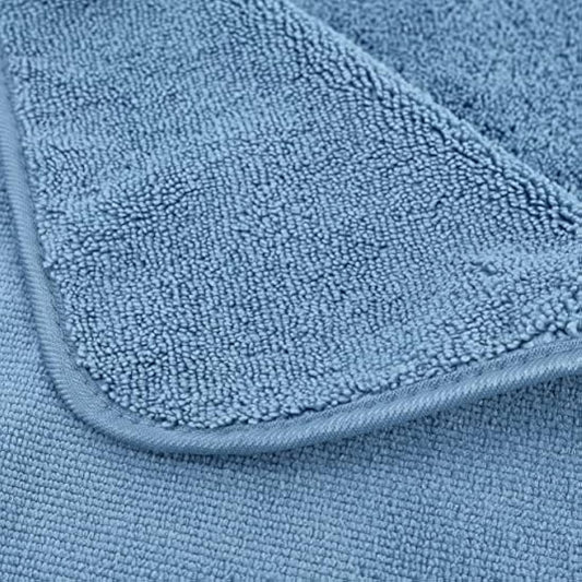 POLYTE Quick Dry Lint Free Microfibre Bath Towel, 76 x 145 cm, Pack of 4 (Blue)