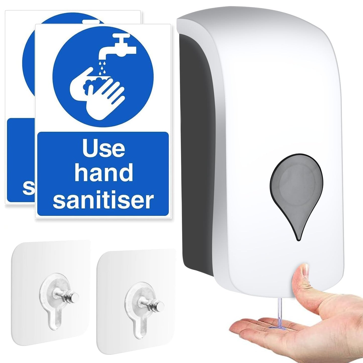 1000ML Soap Dispenser, Wall Mounted Liquid Soap Dispenser, Manual Gel Liquid Shampoo Detergent Container for Bathroom Kitchen Hotel School Office USE