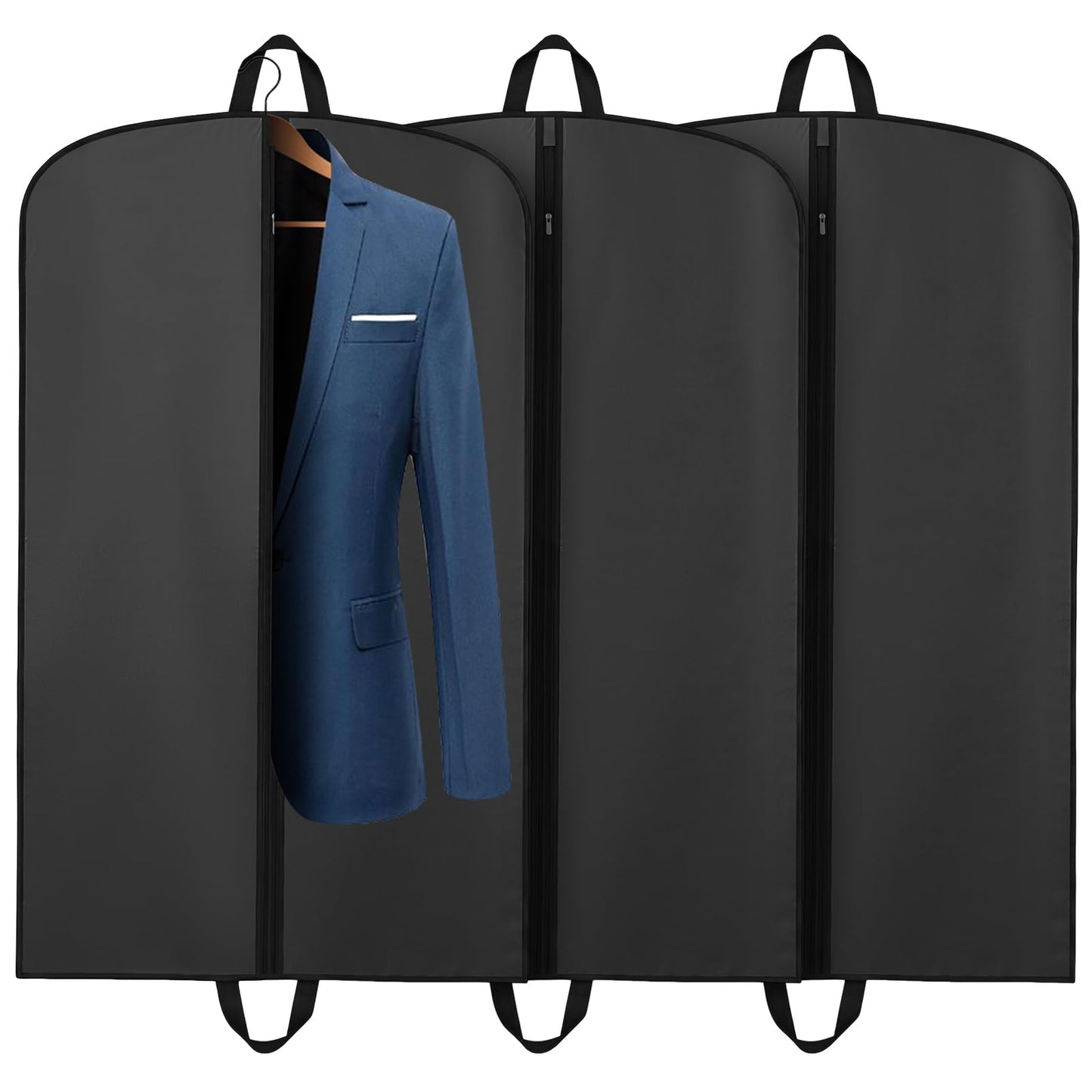 3Pcs Suit Bag, PEVA Suit Carriers for Men with Handles, Travel Garment Bags