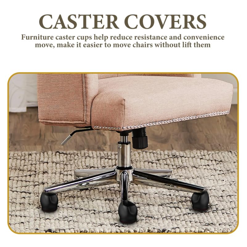 KITANDOVE 5pcs Chair Caster Covers Tpe Furniture Protectors for Rolling Furniture Office Chair Wheel Stoppers Easy Installation Non-slip and Reduce