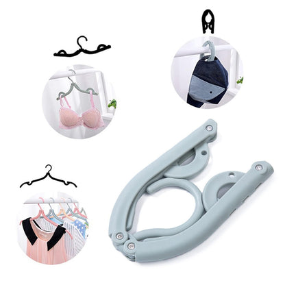 20pcs Folding Clothes Hangers, 4 Colors Travel Hangers Foldable