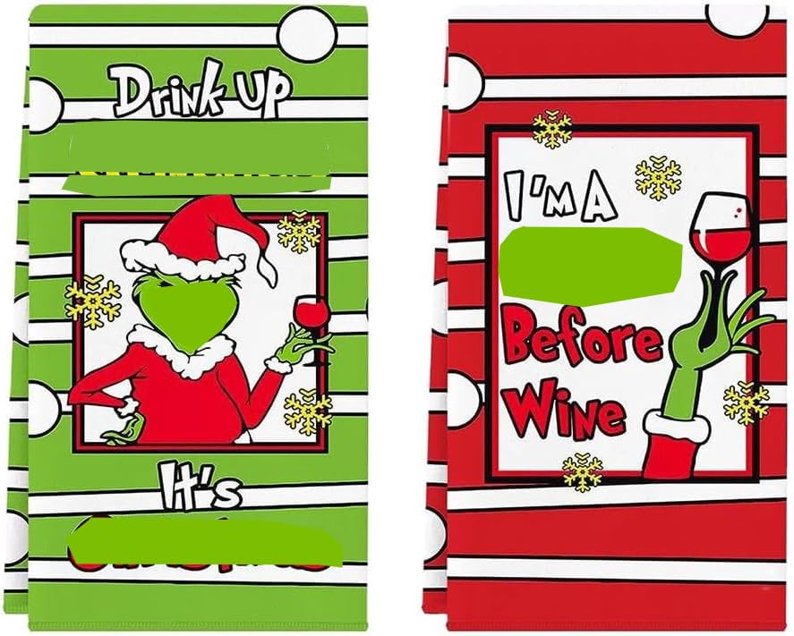 VITEVER 2PCS Christmas Hand Towels Decorations, Decorative Christmas Kitchen Towels Dish Towels Decorations
