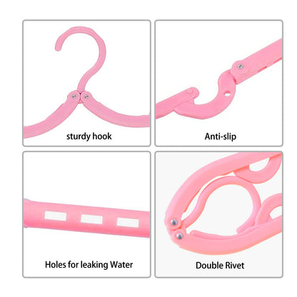 Travel Hangers Foldable, 16 PCS Folding Clothes Hangers Portable Plastic Non-Slip Coat Racks Multifunction Travel Accessories for Home Hotel