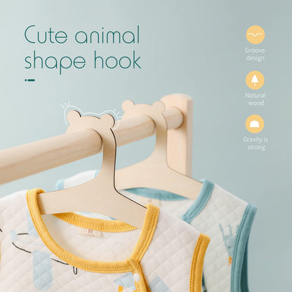 9 Inch Wooden Baby Hangers, 20 Packs Wood Newborn Baby Girl Boy Hangers For Nursery Cute Kids Toddlers Children Infant for Closet Coat Pants Clothing