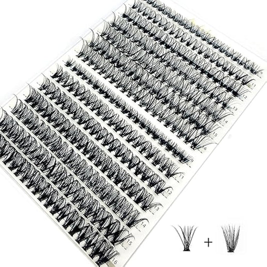 Bransfy False Eyelashes Clusters 280pcs DIY Eyelash Extension D Curl Long Individual Lashes Mixed Faux Mink Lash Clusters Extensions(30D+40D-0.07D 9-16mm)