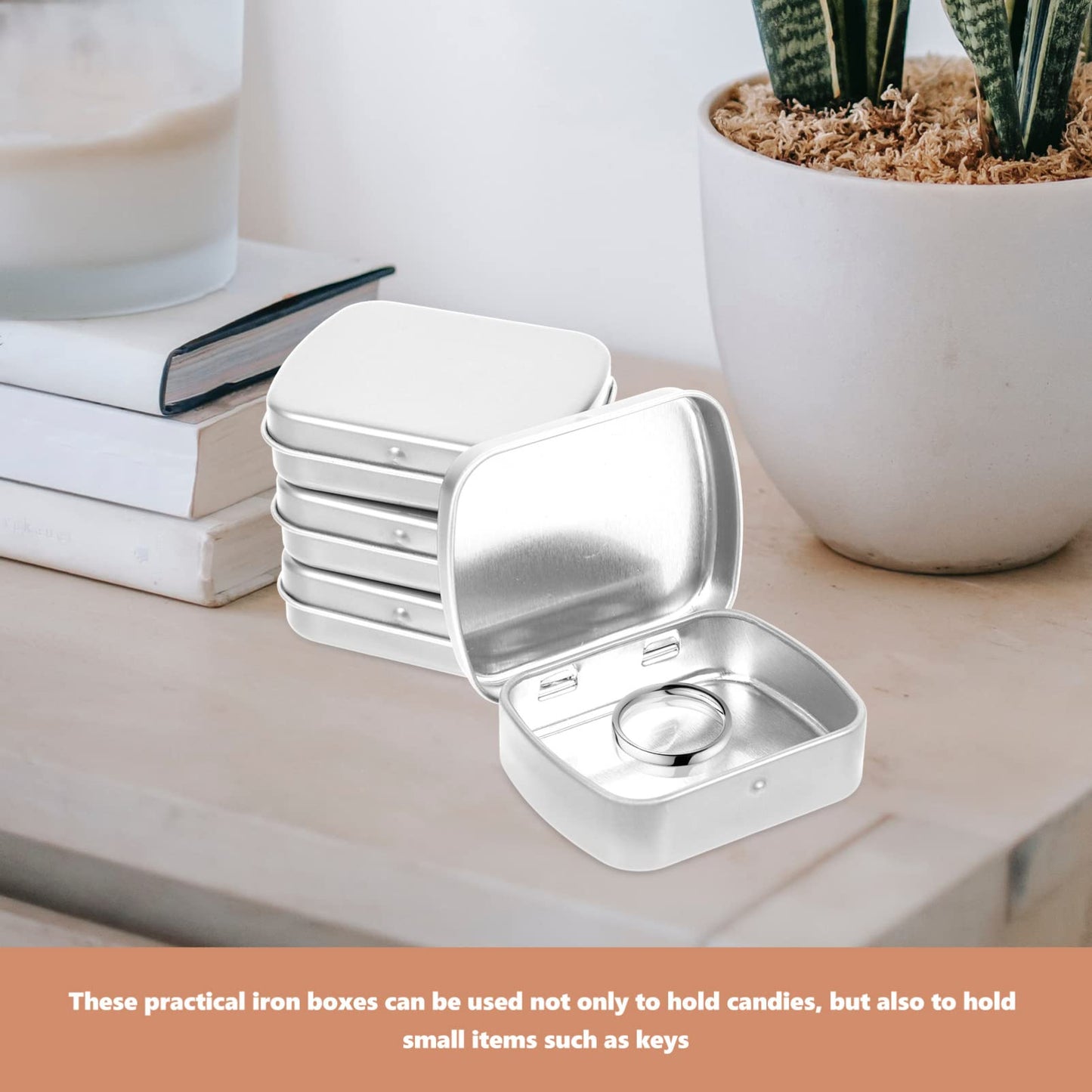 jojofuny 10 pcs Small Tin Box with Lid Iron Storage Boxes Tin Container for Candy Pills Earrings Jewellery and Crafts Portable Sample Case Small