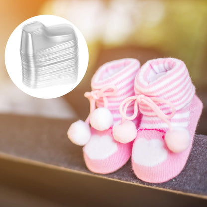 Ciieeo Transparent Baby Feet Display Molds 50Pcs Infant Shoes Holders Toddler Booties and Socks Shoe Supports for Store and Home Display