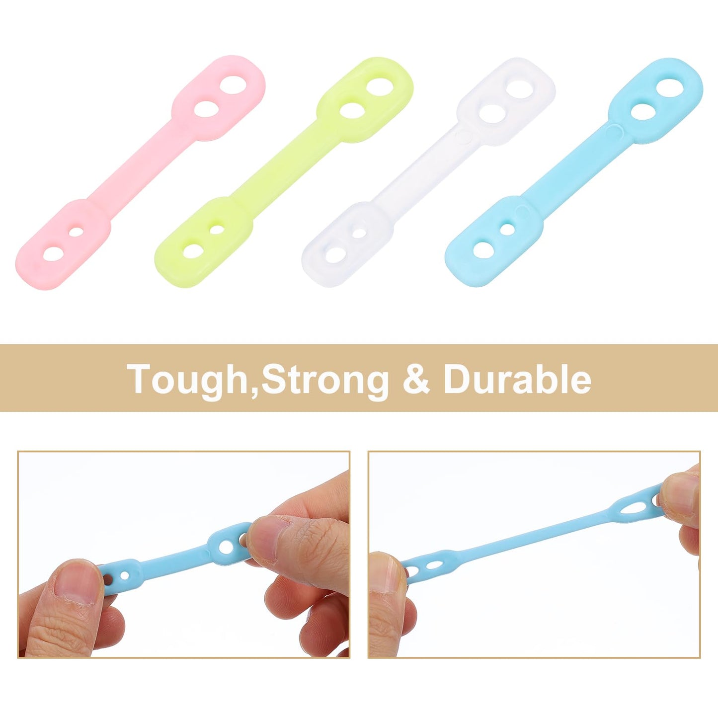 sourcing map 20Pcs Clothes Hanger Windproof Plastic Strip Hook, Anti-Slip Off Windproof Fixed Buckle