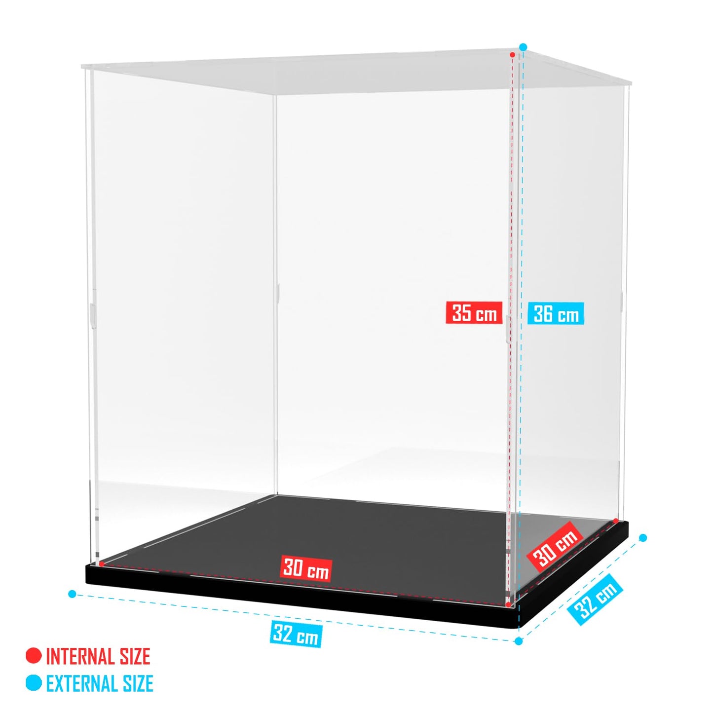 Nynelly Acrylic Display Case for Lego Modular Buildings for Models Figures - Assemble Dustproof Thickened Clear Display Box Cabinet