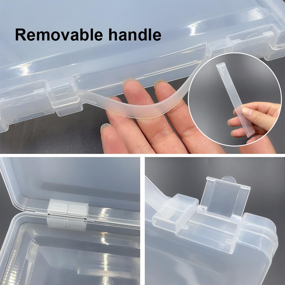 WYAN 2 Pcs A4 Lever arch files Storage Boxes,Clear Plastic Beads Storage Containers Box,Rectangle Bead Holder Plastic Cases,Building Block