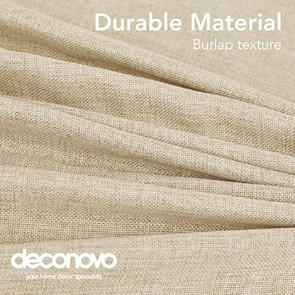 Deconovo Faux Linen Wipeable Tablecloth Rectangle Table Cover for Party 52x70in(132x178cm) Beige