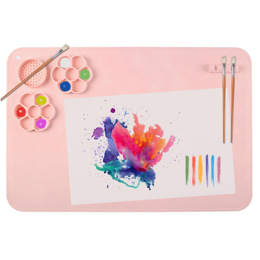 SOQKEEN Silicone Craft Mat, 24"?16" Reusable Craft Sheet for Painting, Watercolour, Clay & DIY Projects