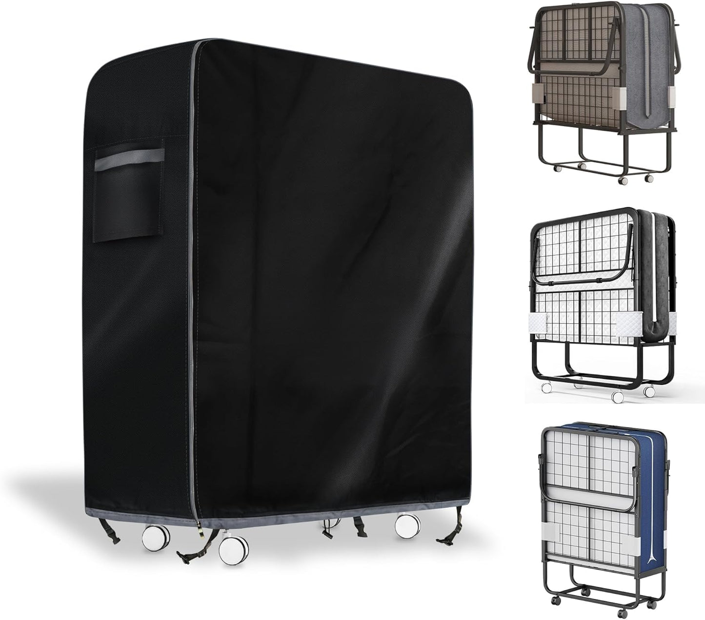 Folding Bed Storage Cover, Waterproof & Dustproof 40" L x 13" W x 41" H Rollaway Beds, Thick Fabric with Storage Bag for Indoor/Outdoor Use