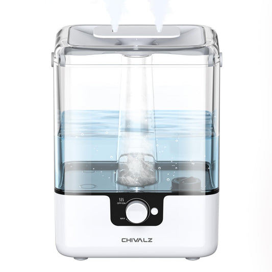 CHIVALZ Humidifier for Bedroom, 6L Cool Mist Top Fill Humidifiers for Baby Nursery and Plants, Up to 50 Hours, 26dB Quiet, Nightlight, Oil Diffuser