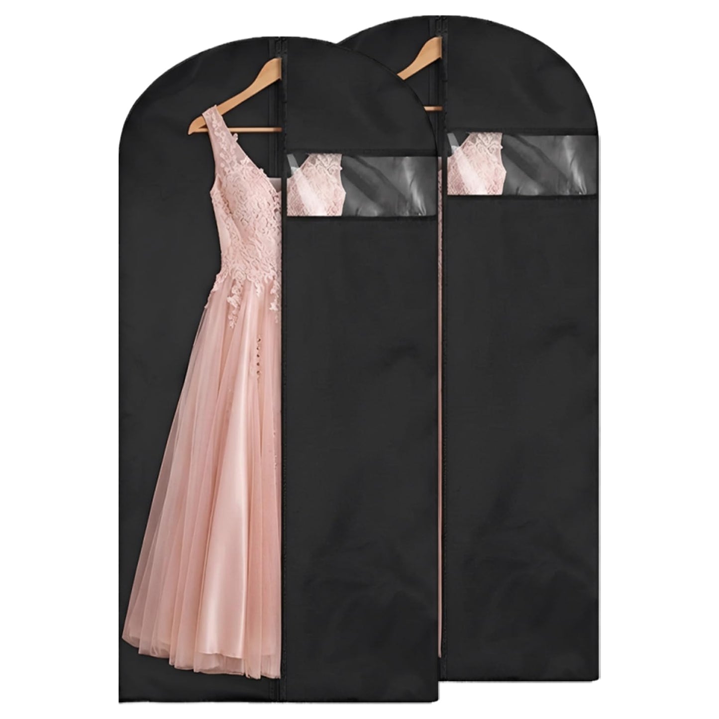 YANJINGSHE Suit Bag, Oxford Garment Bag 60-165cm, 2 Pack Black