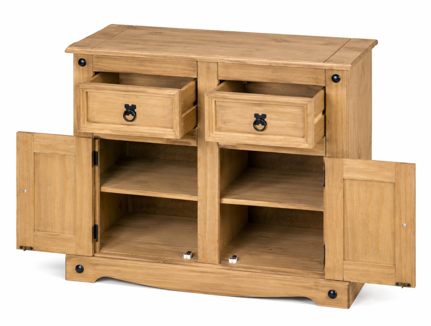 Mews Corona 2 Door 2 Drawer Small Sideboard, Mexican Pine