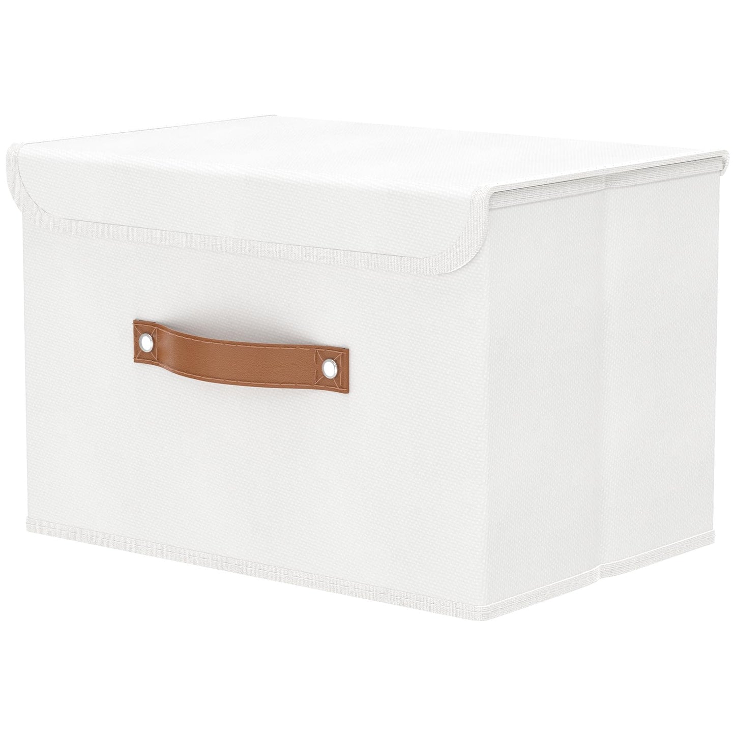 OUTBROS Storage Boxes with Lids 1 Pack, Organiser 45x30x30 cm, White
