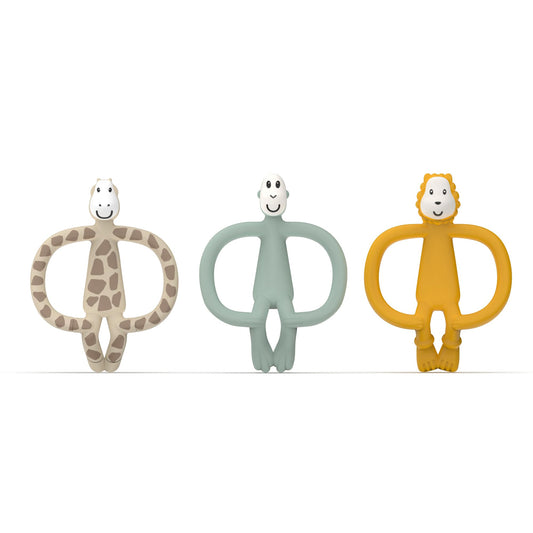 Matchstick Monkey, Antimicrobial Animal Teether Gift Set - 3 Pack, Animal Designs, Ludo Lion, Gigi Giraffe & Monkey