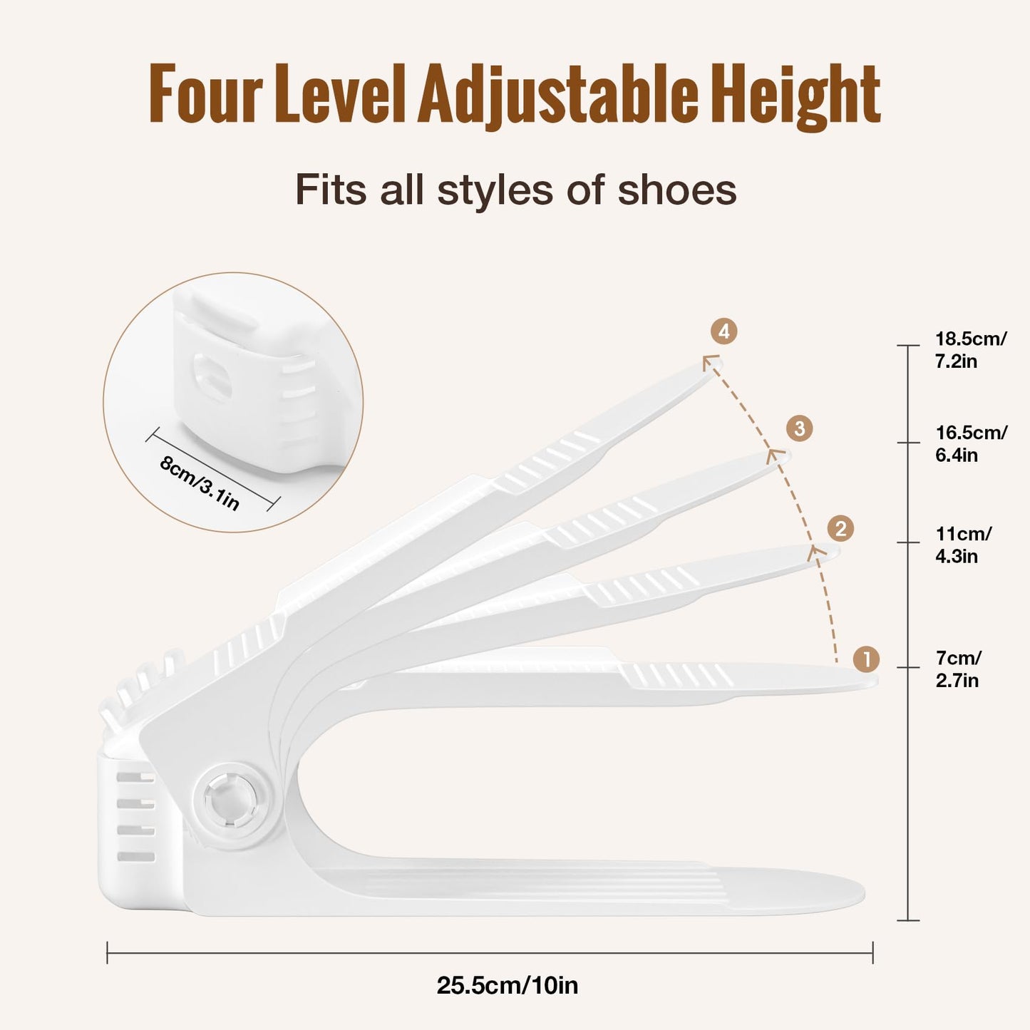 Neprock Shoe Organiser Shoe Slots Organizer for Closet, Shoe Storage Organiser Shoe Rack for Inside Wardrobe