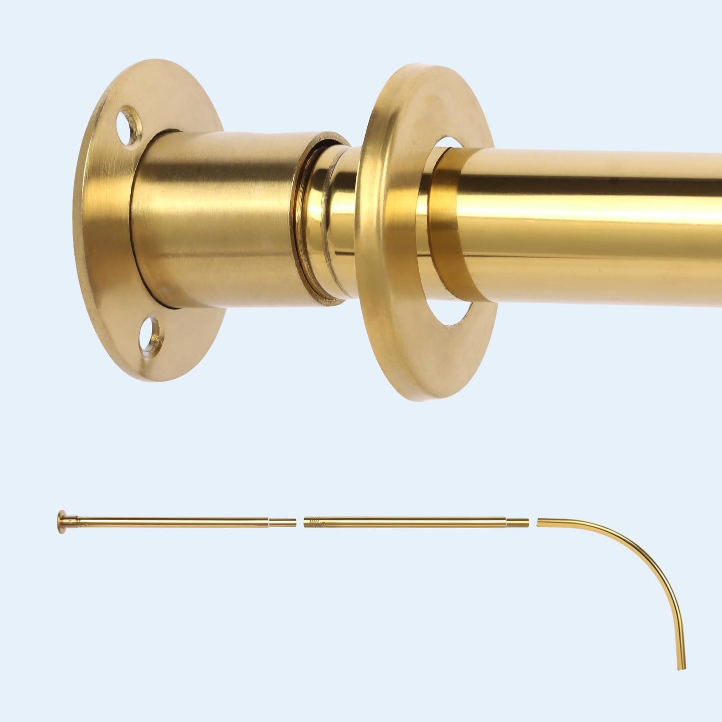 Minicoco Shower Curtain Rail for Bathtubs, L-Shaped Shower Curtain Pole in three varations 68x98cm / 68x98 cm, Wall Mounted Shower Pole