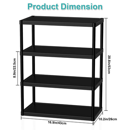 SZSHYNJ 4 Tier Double Row Small Shoe Rack, Slim Plastic Shoes Stand