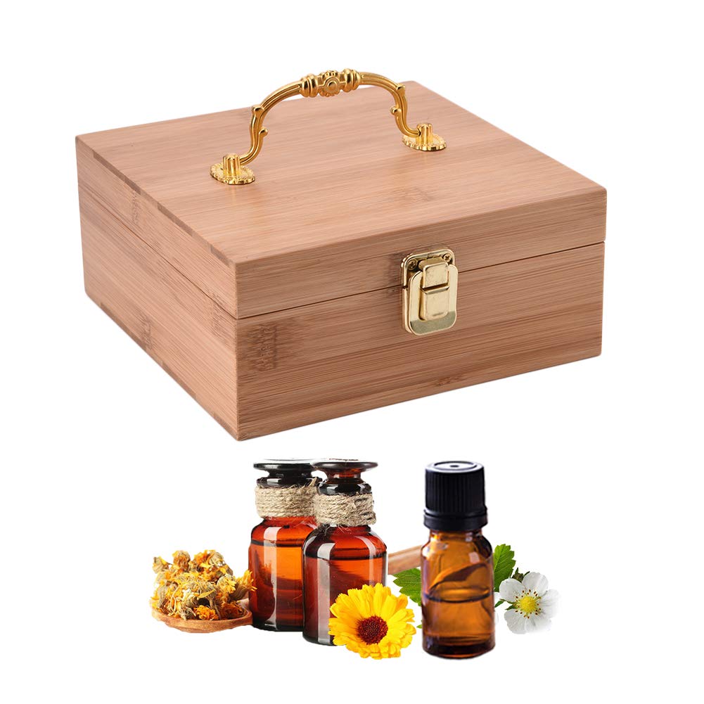 Better Quality than Pine - 25 Slots Bamboo Essential Oil Organizer - Holds 5 10 15 ml Aromatherapy Bottles