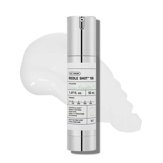 VT COSMETICS CICA Reedle Shot 100, Spicule Microneedling Serum for Pore Care & Exfoliation, Exosome, Centella Asiatica for Glass Skin, Skin Texture,