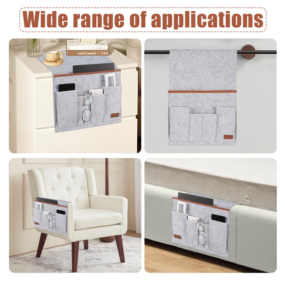 DONGKER Sofa Armrest Organizer, Armrest Caddy Holder Multi-Pocket Design for Magazine Tablet Snacks Books Pen Phone Remote Control