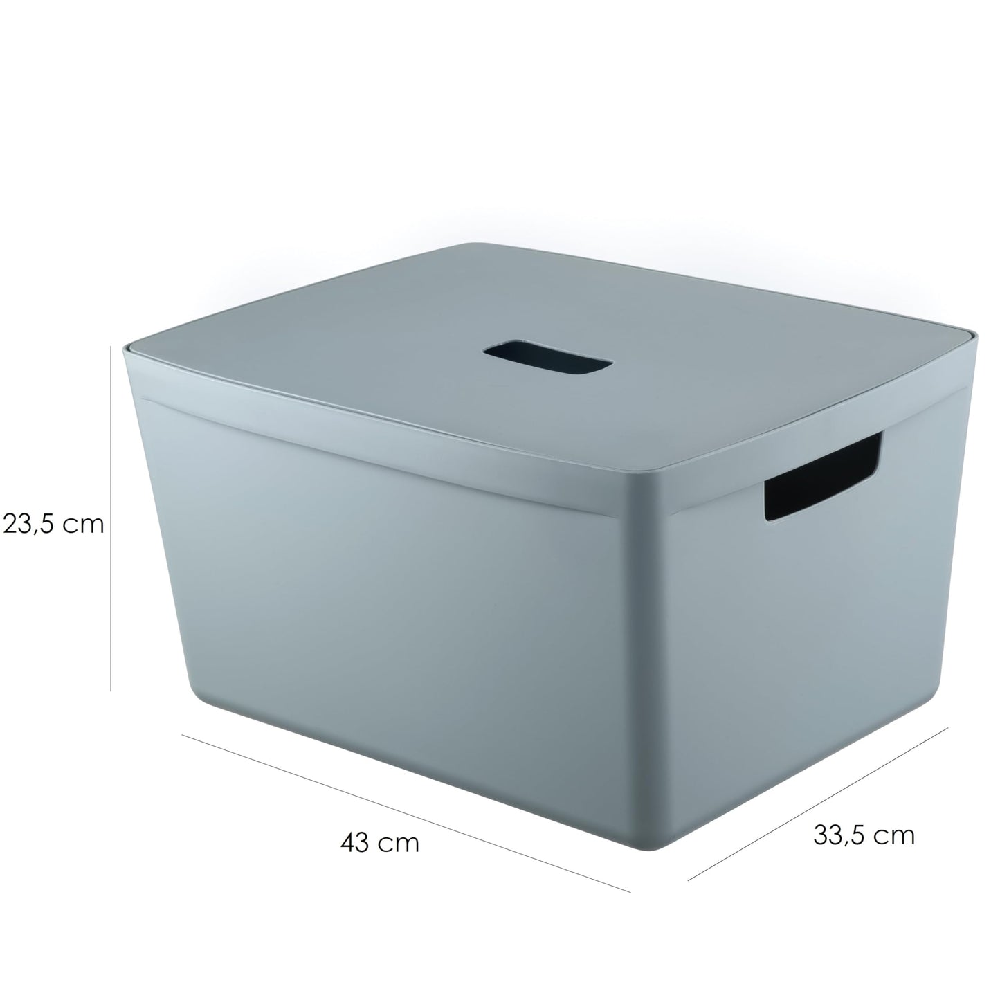IDEA HOME FLEXISTORE Storage Box 28L – Durable Organizer with Lid and Handles – Unbreakable Plastic – Denim Blue Storage Container for Home and Office