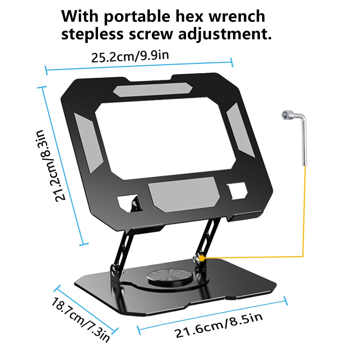BAOWUABJ Laptop Stand for Desk, Adjustable Laptop Riser with Heat-Vent