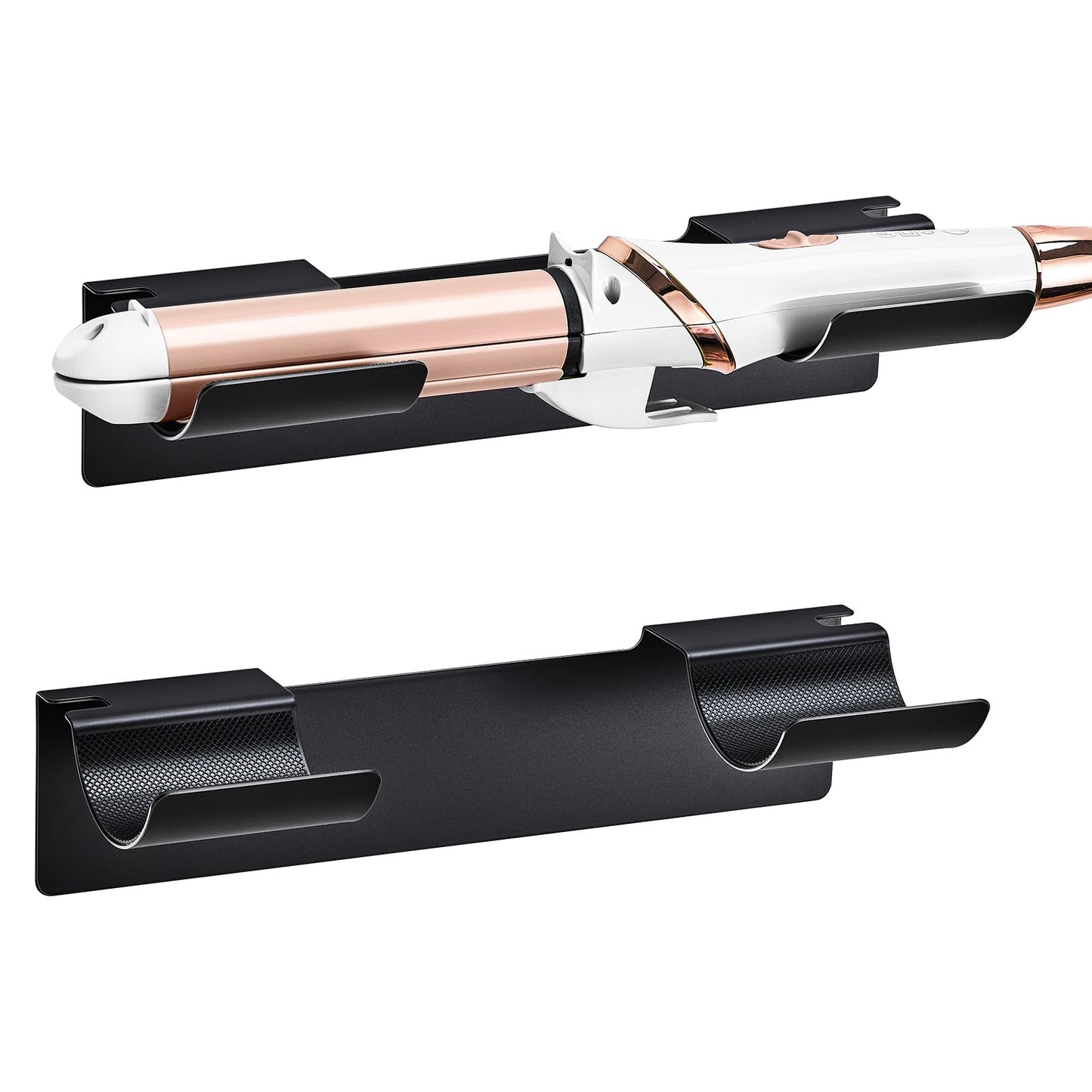 2 PCS Hair Straightener Holder Wall Mount, Adhesive Metal Hair Dryer Holder for Storage Curling Tong Straighteners Hair Brush Accessories