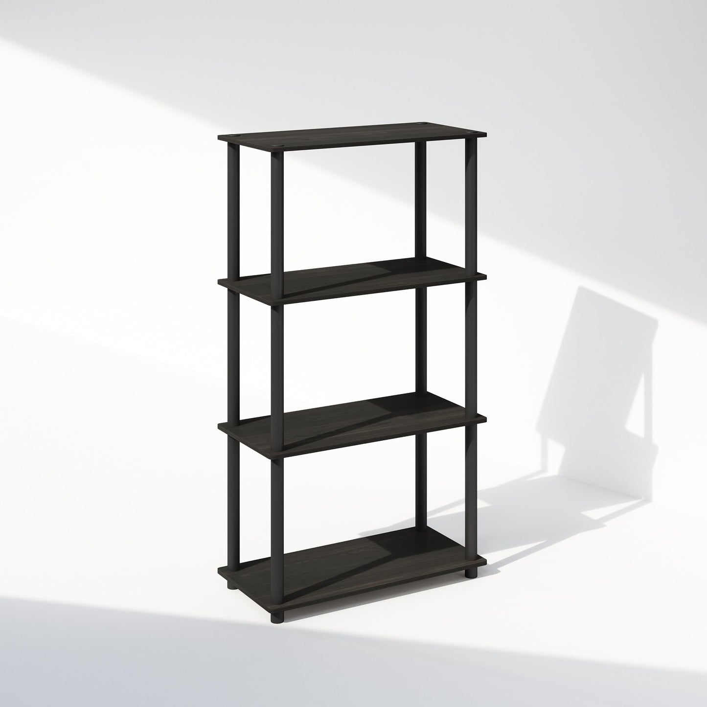 Furinno TURN-N-TUBE Book Shelf, 4-Tier Bookshelf, Bookcase with Multipurpose Compact Display Rack, 29.46 x 59.94 x 109.73 cm, for Living Room