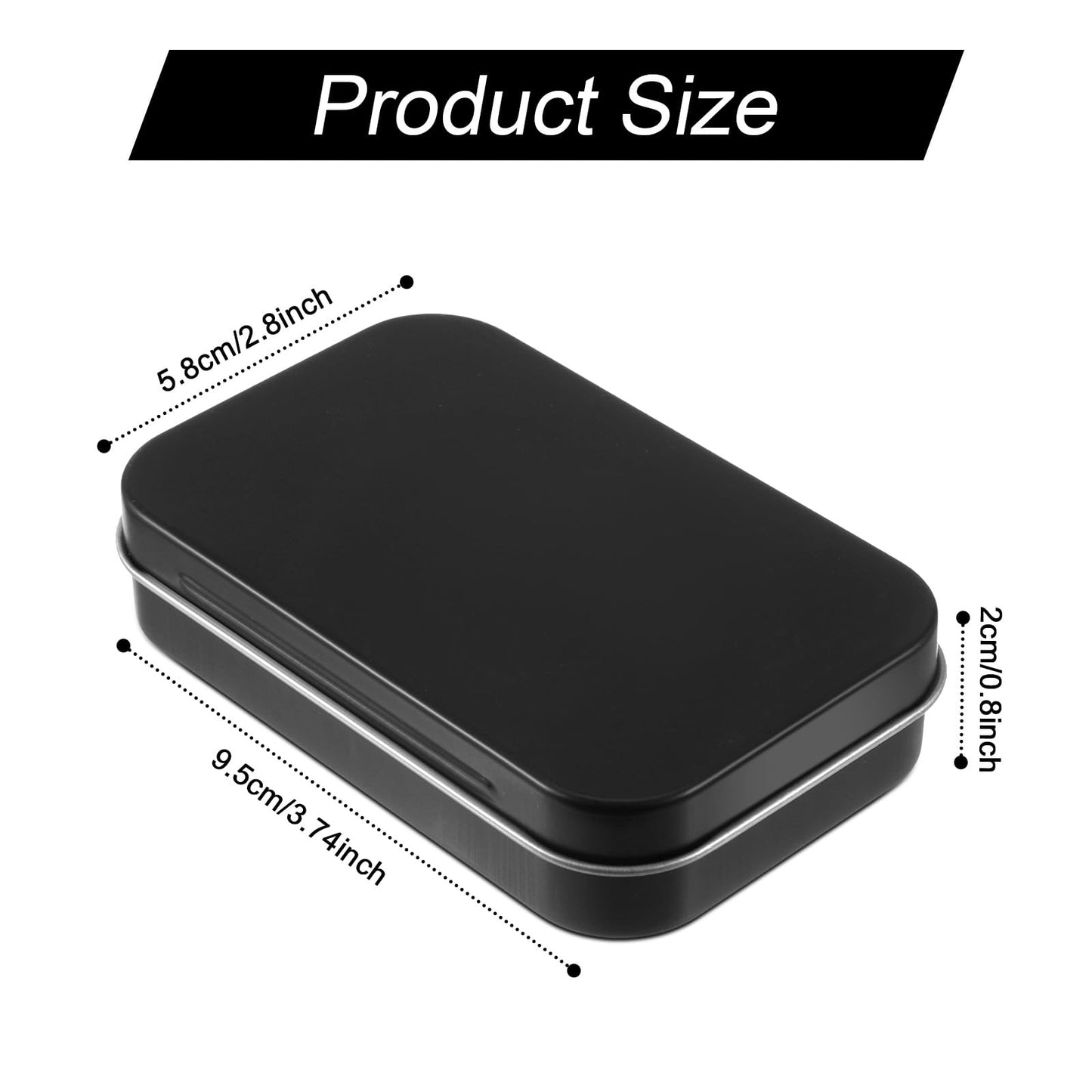 Aphumedc Metal Rectangular Empty Hinged Tins Tin Containers, Mini Portable Storage Box with Lid