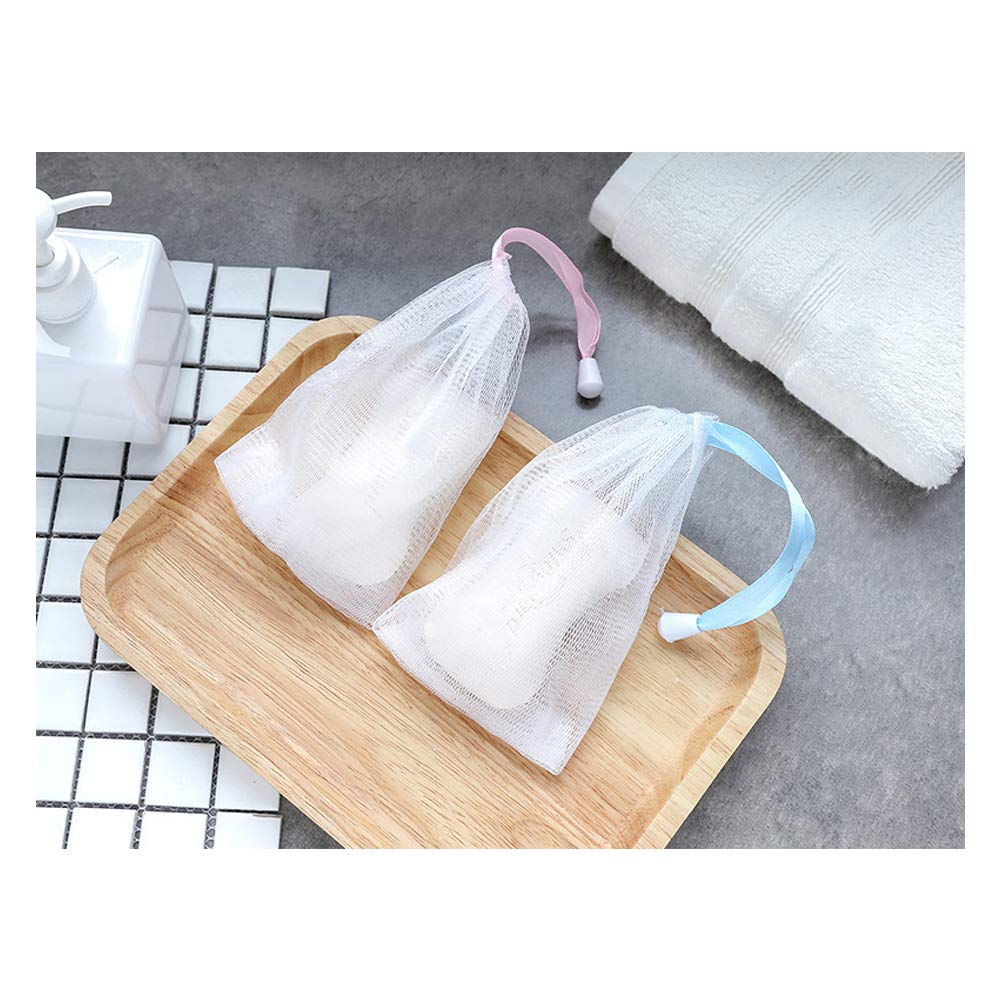 Andiker Soap Bag Soft for Shower,7 Pcs Mesh Soap Pouch Saver with Drawstring for Foaming and Drying,Hangable 7PCS